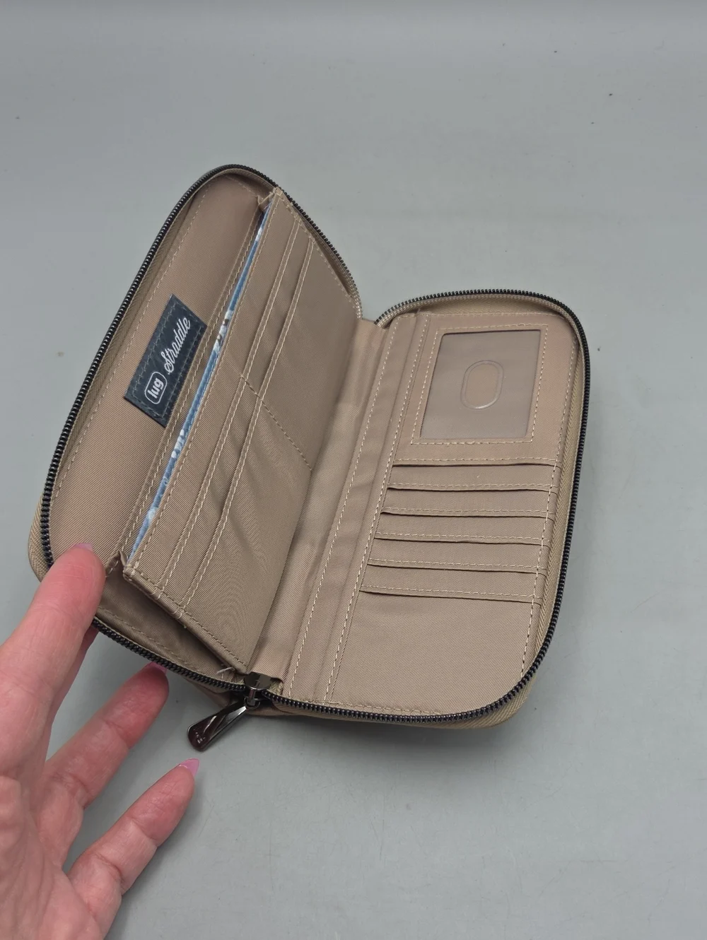 Lug Straddle Women's Zip Around Brushed Tan Mocha Wallet RFID Lightweight